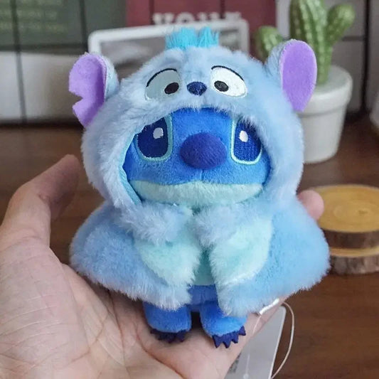 10CM Stitch Plush Doll Clothes Kawaii Anime Doll Accessories Cartoon StellaLou Pendant Small Doll Cloak Keychain Decoration